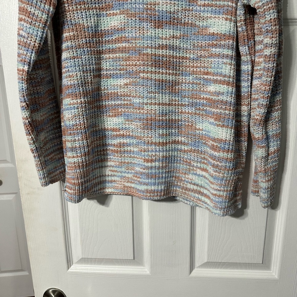 NWT Hippie Rose Multicolor Mock Neck Crocheted Sweater - Picture 3 of 16